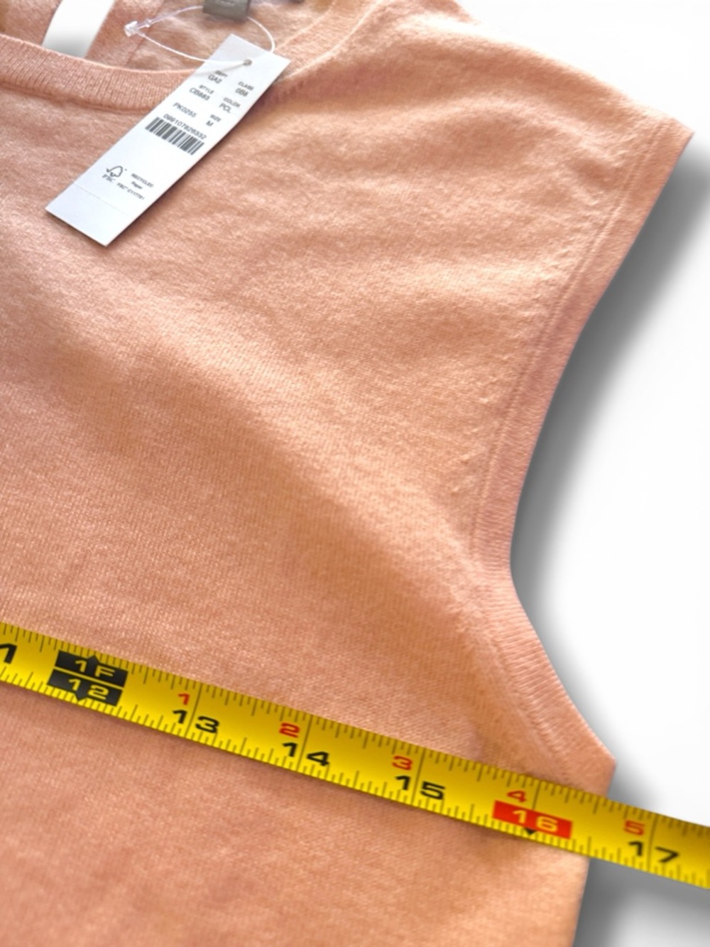 NWT J Crew Featherweight Cashmere-Blend Cropped Sweater Shell - Peach Coral Sz M - Picture 8 of 11